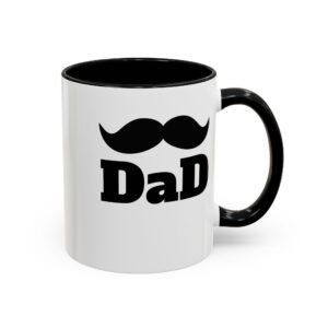 Mustache Marvel: Personalized Two-Tone Mug for the Coolest Dad in Town!